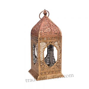 Wall Metal Decorative Antique Brass Finish Moroccan Lantern Candle Holder