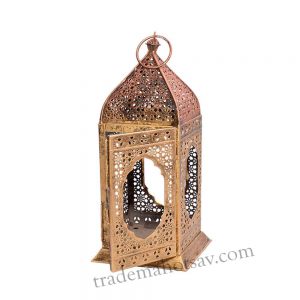 Wall Metal Decorative Antique Brass Finish Moroccan Lantern Candle Holder