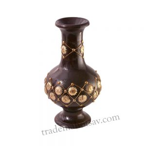 Wooden Handcrafted Flower Vase Pot for Home Decoration Wooden Vase (5 inch, Brown)