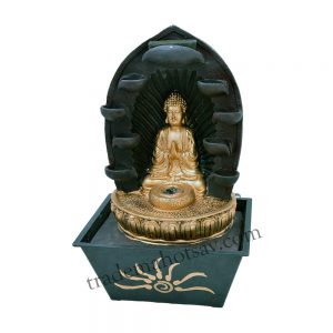 Gautam Buddha Idol Handicraft Indoor Water Fountain Home Decorative Vastu figurine Decor item (Polyresin, Gold)