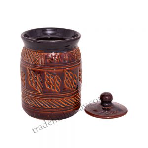 Lyallpur Stores Ceramic Barny Container – 1000 ml (Brown)