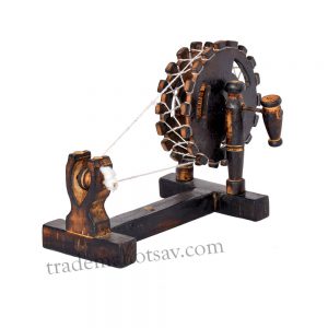 Gandhi Charkha Antique Showpiece for Home Decor (Brown)