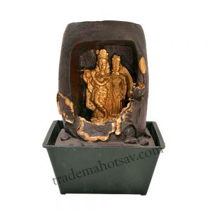 Krishna Radha 25.4 cm X 22.86 cm X 17.78 cm Water Fountain (Brown Gold)