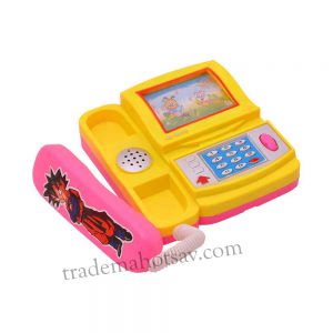 Cartoon Telephone Musical Toy with Cartoon Moving Screen for Kids (Multicolor)