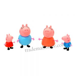 Cute Mini Pig Family- (4 pcs/Set) (Multicolor)