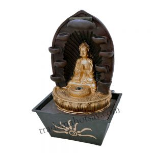 Gautam Buddha Idol Handicraft Indoor Water Fountain Home Decorative Vastu figurine Decor item (Polyresin, Gold)