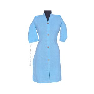 Women Khadi Kurti Blue sky