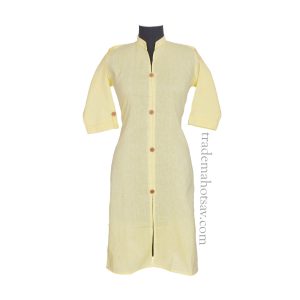 Women Khadi Kurti Cream