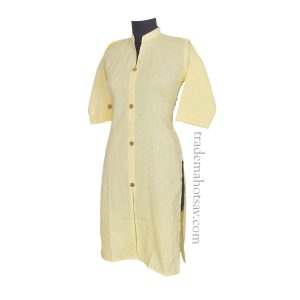 Women Khadi Kurti Cream