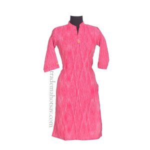 Regular Fit Women Khadi Kurti Pink Color