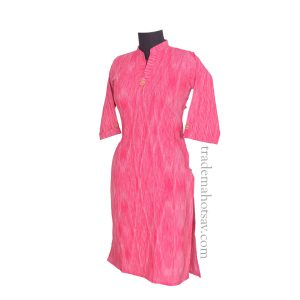 Regular Fit Women Khadi Kurti Pink Color